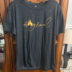 Charcoal Tee with Gold Script